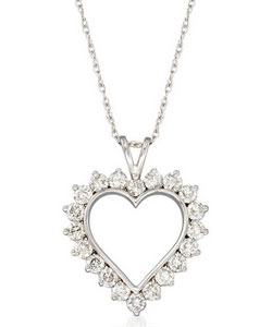 1.00 ct. t.w. Diamond Open-Space Heart Pendant Necklace in Sterling Silver