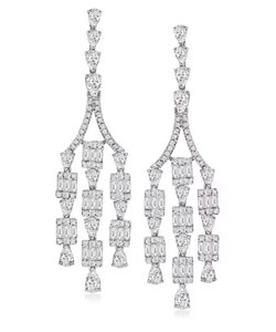 5.00 ct. t.w. Diamond Cluster Chandelier Earrings in 18kt White Gold