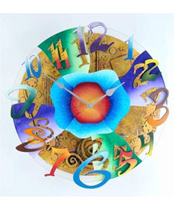 Hand crafter multi colored clock