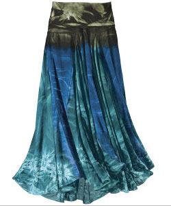 Tie dyed jersey skirt