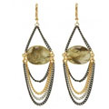 Bezel Labradorite Chandelier Earrings