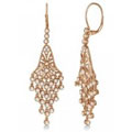Bezel Set Chandelier Diamond Earrings in Rose Gold