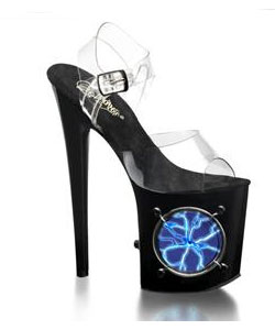 Black Ligntening platform show with strobe lights