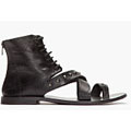 Diesel Black Gold Black Studded Leather Anibal H Sandals