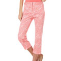 Rafaella Printed Sateen White Bloom Classic Fit Capri