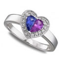 0.65 ct. Blue Sapphire & Pink Sapphire Diamond 14K White Gold Ring (GMR-00062)