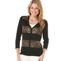 Rafaella 1X1 Cheetah Print Cardigan