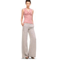 CROSSDYED LINEN TROUSERS-GREY/WHITE