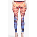 Mcq Alexander Mcqueen Blue And Orange Crystal Printed Leggings