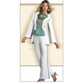 Cutting Edge Classic 3 Piece Pants and Bluse Set in Linen by Donna 14068
