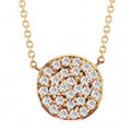 Pave Diamond Disc Necklace-Platinum