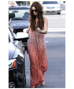 Floral Print Maxi Dress in Apricot