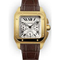 Men's 18K Yellow Gold Alligator Cartier Santos 100 XL Chronograph (731)