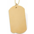Engravable ID Dog Tag Pendant in 14k Yellow or White Gold