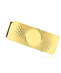 14kt Yellow Gold Polished Three-Initial Engravable Money Clip