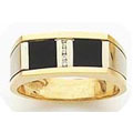 Onyx Rings - 14k Gold Diamond & Black Onyx Ring
