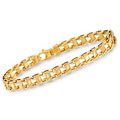 Men's 14kt Gold Over Sterling Silver Railroad Link Bracelet