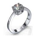 18K White Gold-Rhodium Dipped, Low profile solitaire engagement ring settings , with 0.9 Carat Oval cut diamonds