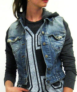 Jean Jacket with Sweater Sleeves