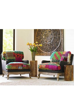 Vintage Kantha Upholstered Chair