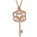 14K White Gold-Rhodium Dipped, The Key to her Heart 