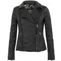 Muubaa Kurah Leather Laser Cut Biker in Black