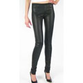 Stretch Leather Skinny Pant in Black