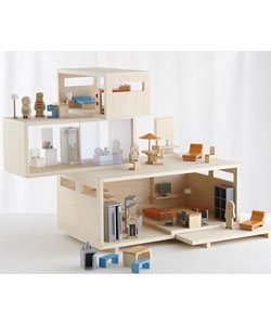 Girls Dollhouse: Modern Dollhouse and Furniture Set