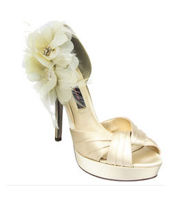 Mother Of Pearl Crystal Satin Shoes