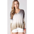 CandC California ombre technique v neck box sweater