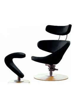 Peel Lounge Recliner with Footrest with Beech Wood Base