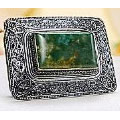JeGem Sterling Silver Garden Quartz Belt Buckle Jewelry