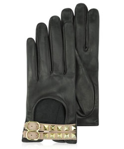Rockstud Two-Tone Leather Gloves