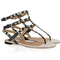 Rockstud - Calfskin and Nappa Leather Sandal