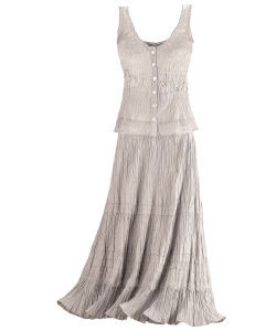 Shimmering Oyster Top and Skirt Set