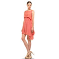 SIDE-DRAPED DRESS-GEOMETRIC FLORAL