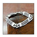 Men's sterling silver braided bracelet, 'Two Halves' (Indonesia)