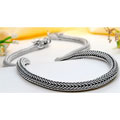 JeGem 22 Inch Sterling Silver Ferocious Dragon Men's Necklace Jewelry