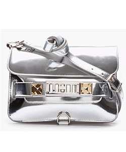 Proenza Schouler Silver Patent Ps11 Mini Classic