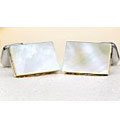 JeGem Sterling Silver Rainbow Fire Mother Of Pearl Men's Cuff Links Jewelry