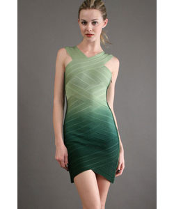 Stretta Sofia Dress in Emerald Green Ombre