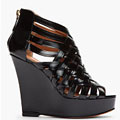 Givenchy Black Leather Woven Spazzolato Wedges