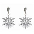 18K White Gold-Rhodium Dipped, Star diamond earrings, 0.75 carats