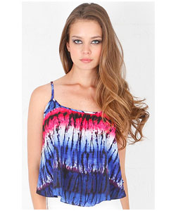 Stars Billowy Tank in Tie-Dye