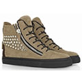 Suede Zipped Metal Studded Sneaker