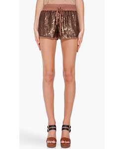 Sequin silk shorts