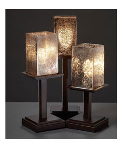 Three-Light Dark Bronze Table Lamp