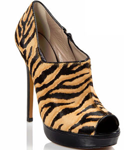 Vivacious Asymmetrical Tiger Print Bootie