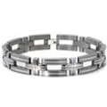 Titanium Silver Inlay Men's Bracelet w/ Cross Designs