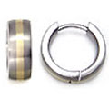 Titanium Gold Inlay Huggie Earrings